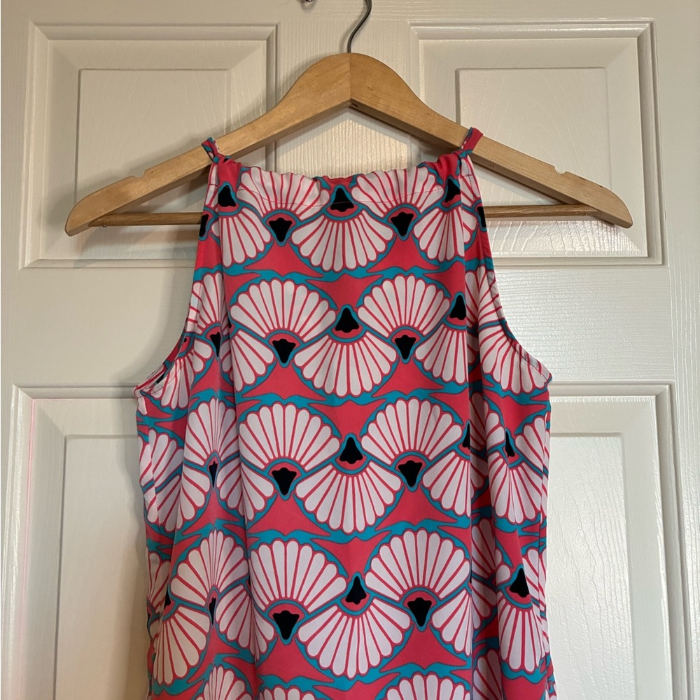 Crown & Ivy Pink and Teal Patterned Midi Dress - Picture 3 of 10